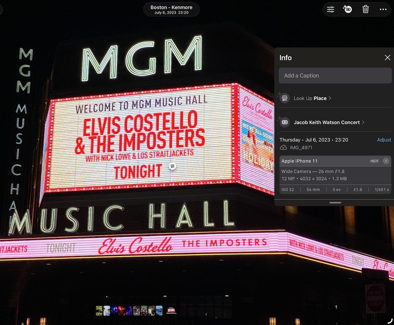Elvis Costello & The Imposters, with Nick Lowe & Los Straitjackets, not Jacob Keith Watson