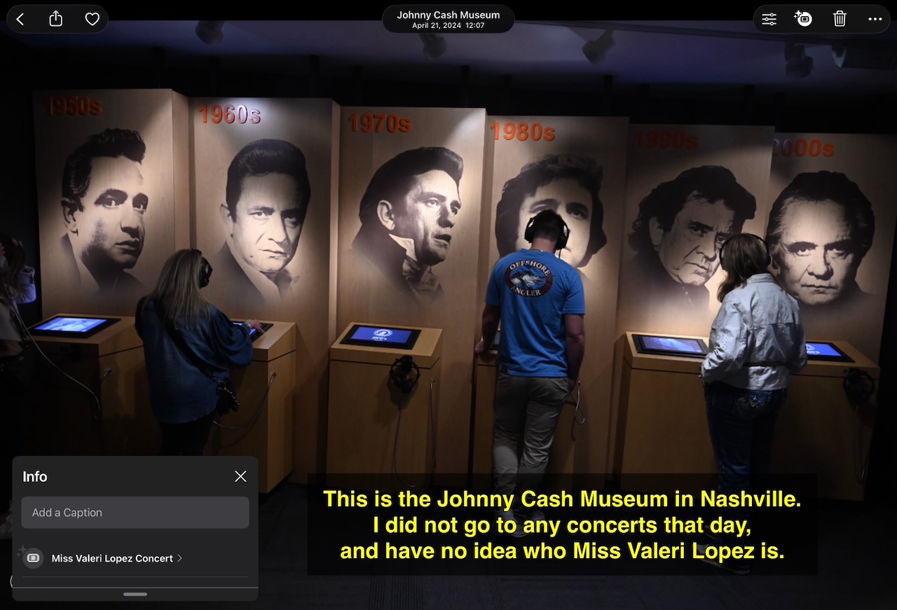 This is the Johnny Cash Museum, not the Miss Valeri Lopez concert.