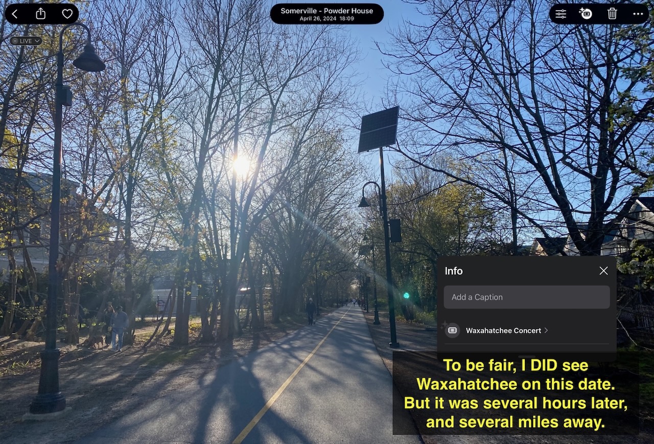 A pleasant day on the bike path, and also a Waxahatchee concert.
