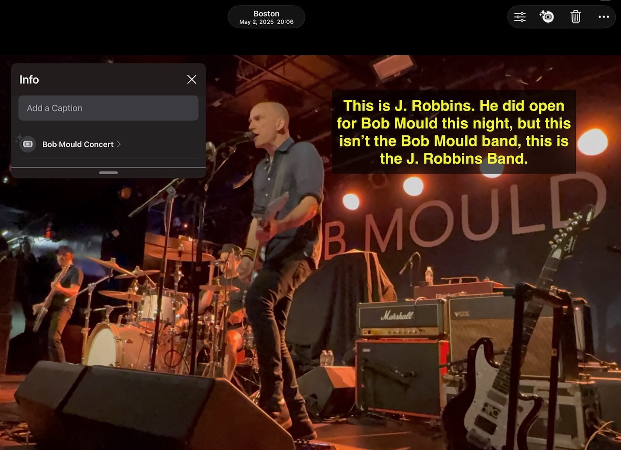 J Robbins Band, opening for Bob Mould Band