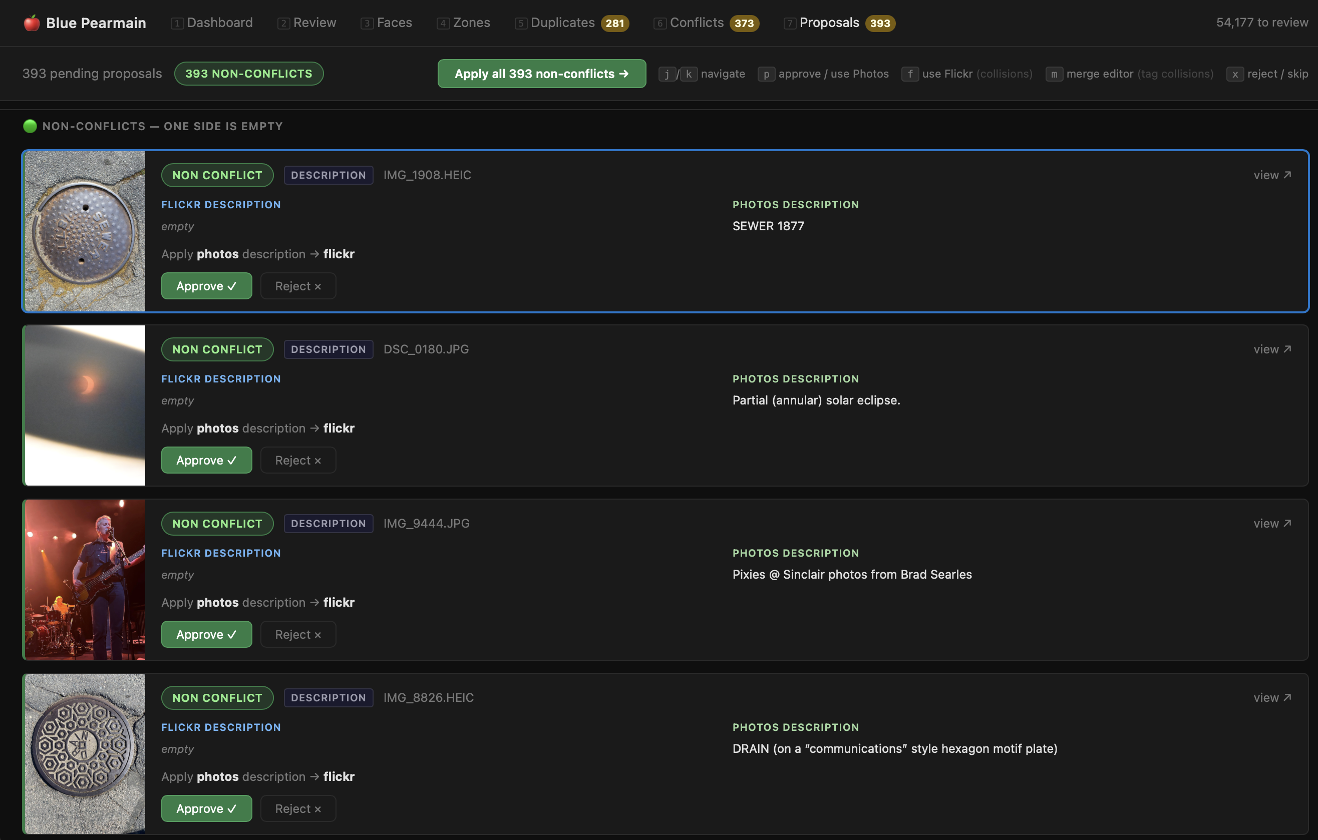 Blue Pearmain, proposals page, for resolving metadata conflicts